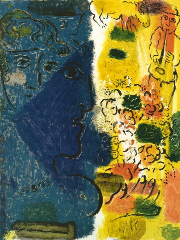 La Face Bleue contemporaine de Marc Chagall Peintures à l'huile